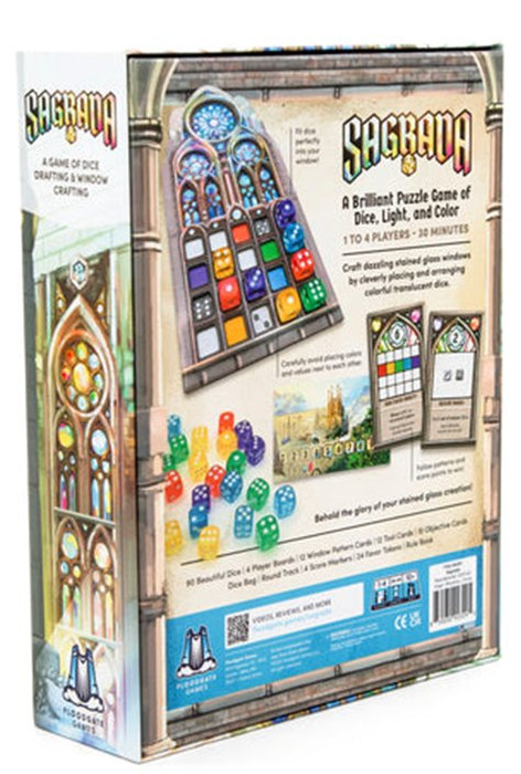 Back of the box of ‘Sagrada 2026 Refresh’ – buy now from Boardgamist.