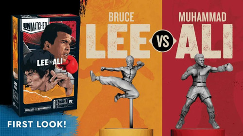 Back of the box of Unmatched Lee vs Ali – buy now from Boardgamist.
