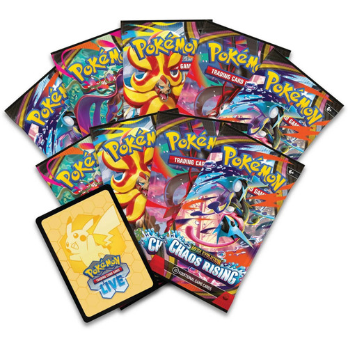 Pokémon TCG Chaos Rising booster packs and promo contents buy from Boardgamist