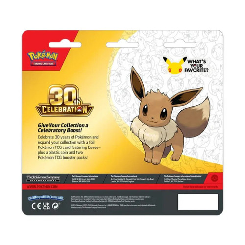 Back of the Pokémon TCG: 2 pack Blister - 30th Celebration from Boardgamist