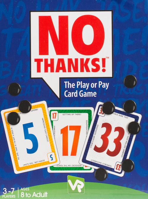 Buy No Thanks! from Boardgamist UK - bluff, bet chips and avoid points in this quick and hilarious card game.