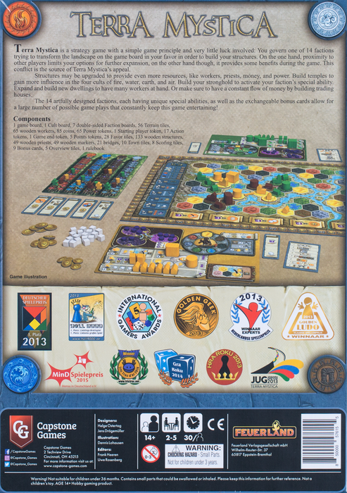 Terra Mystica Capstone Edition back of the box buy the award winning strategy game from Out of Town Games