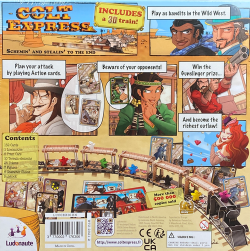 Colt Express Back of the Box, Buy from Boardgamist