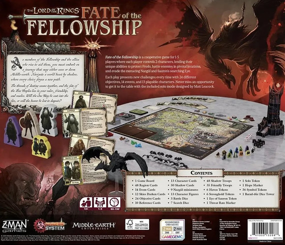 Back of the box Fate of the Fellowship from Boardgamist