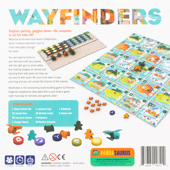 Wayfinders board game back of the box, buy from Out of Town Games