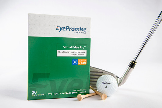EyePromise Vizual Edge Pro has the right blend of nutrients to help golfers see the line in the putt, helping to better their short game and improve their confidence. EyePromise Vizual Edge Pro has the right blend of nutrients to help golfers see the line in the putt, helping to better their short game and improve their confidence.