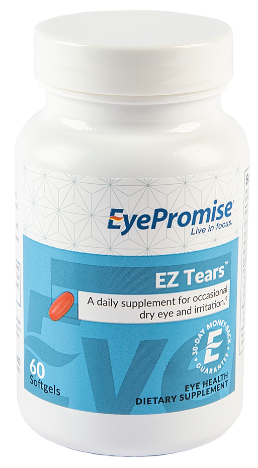 EyePromise EZ Tears is an eye vitamin guaranteed to relieve occasional dry eye symptoms in 30 days or less.