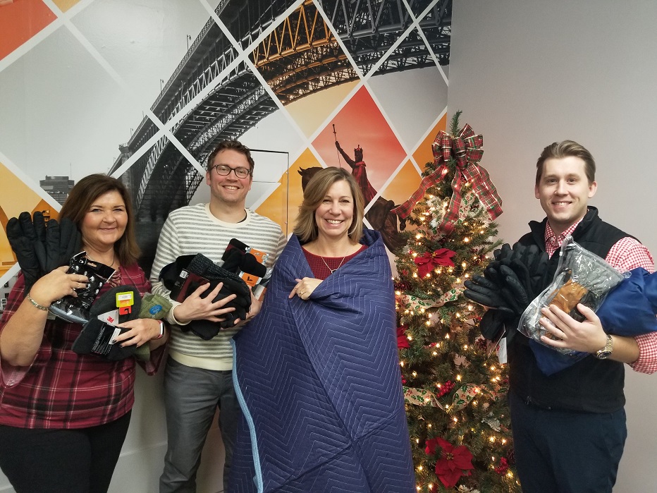 The EyePromise team is collecting winter wear for the homeless this holiday season.