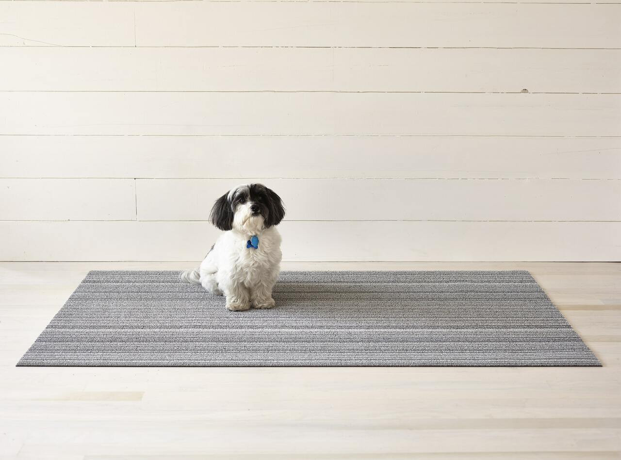 Skinny Stripe Shag Utility Floor Mat, Shadow - 24x36