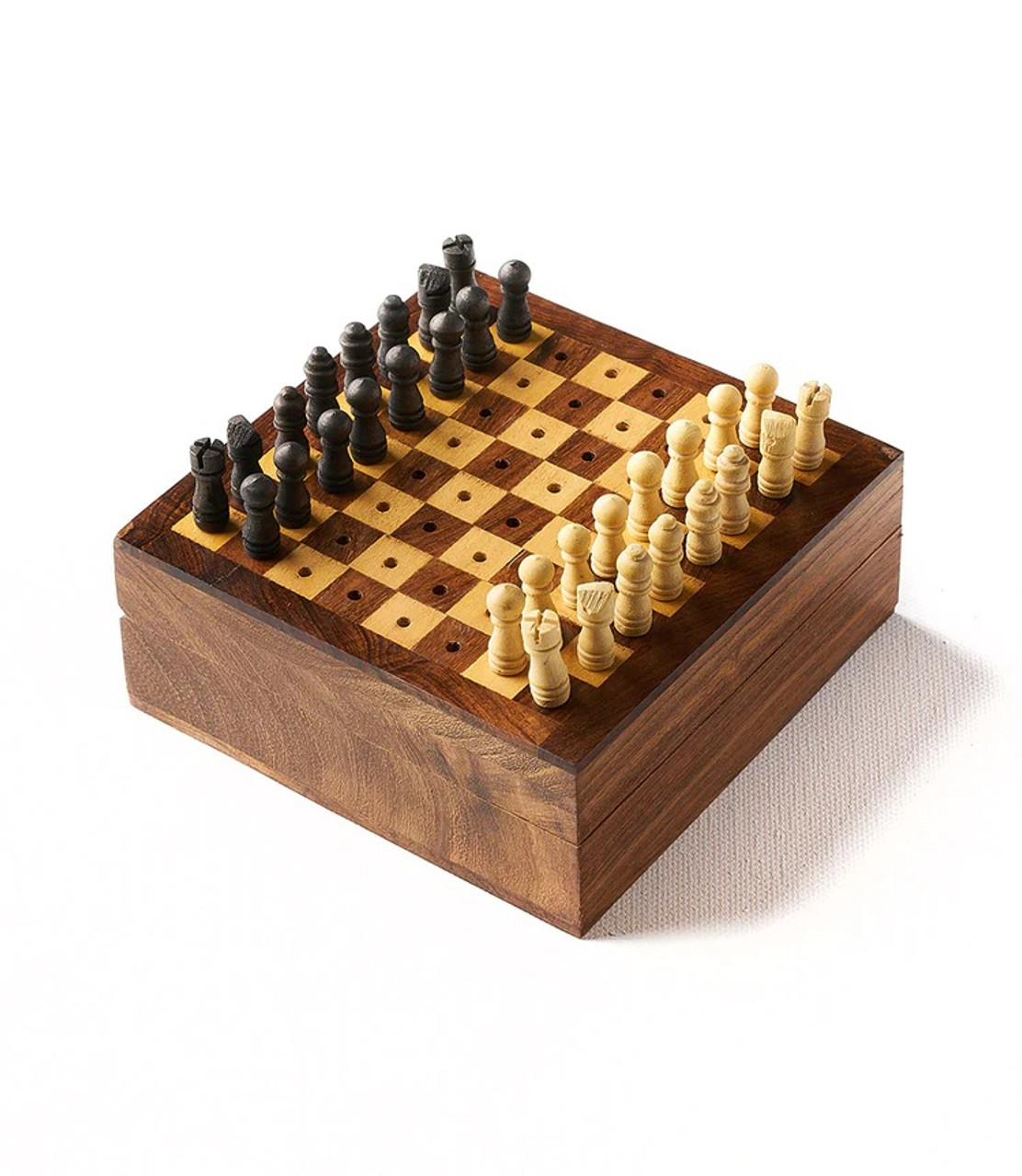Travel Chess Board Set Luxury Wooden Kids Table Family Boardgame