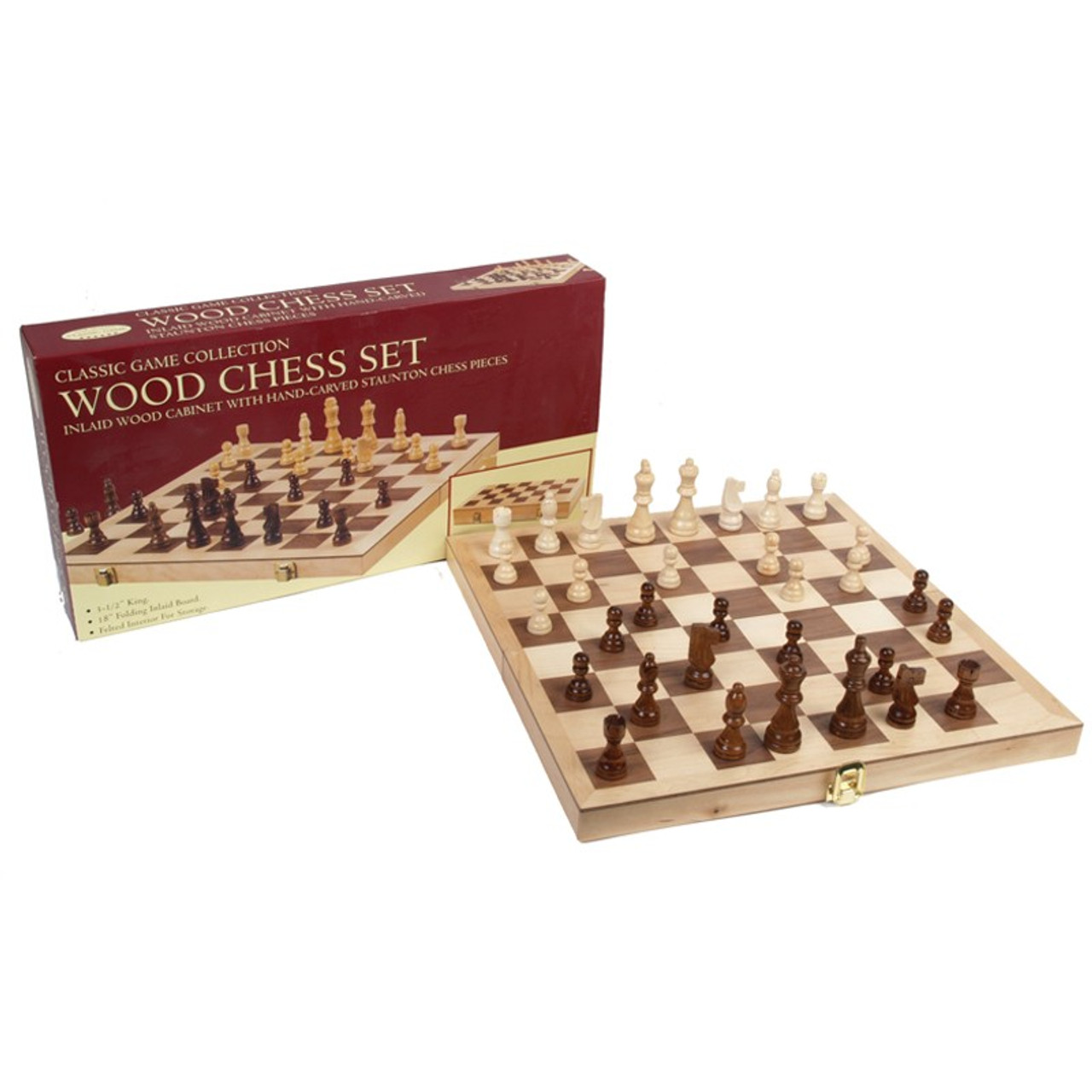 Wooden Chess Set, 10.5x10.5