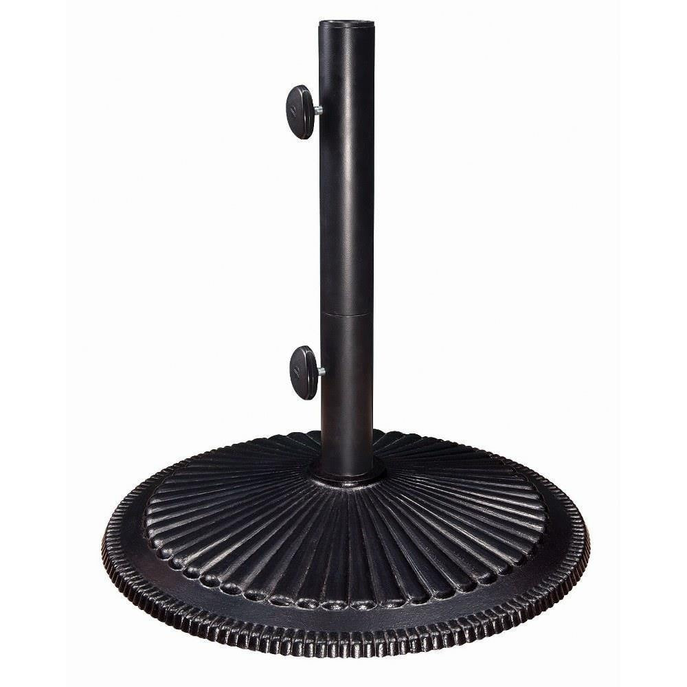 cast iron patio umbrella holder ALLEN Half Round Base Stand for Umbrella, Black whether centrally placed over a dining set Four Seasons Courtyard Canmore 19
