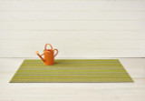 Skinny Stripe Shag Utility Floor Mat, Citron - 24x36