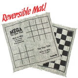 Giant 3-In-1 Checkers & Mega Tic Tac Toe with Reversible Rug