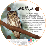 Screech Owl Reversed Cork Drink Coaster