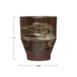 Creative Co-op Distressed Stoneware Planter - Reactive Glaze, 5x6"