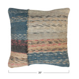 Creative Co-op Woven Jute & Cotton Pillow - Polyester Fill, 20"