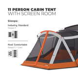 Core Equipment Cabin Tent w/Screen Room - 11P