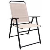 Steel Frame Sling Chair - Black, Tan