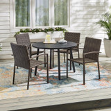 42 in. Round Metal Slat Top Dining Table