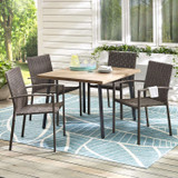 Living Accents Steel Frame Woven Stackable Chair - Brown