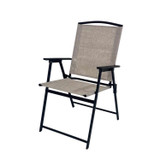 Living Accents Steel Frame Foldable Chair - Black & Tan
