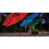 Living Accents Market Umbrella Tiltable Solar LED - Red, 9'