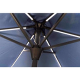 Living Accents Tiltable Market Umbrella Solar LED - Navy Blue, 9