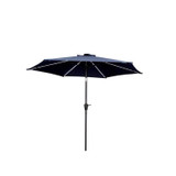 Living Accents Tiltable Market Umbrella Solar LED - Navy Blue, 9