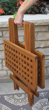 Outdoor Interiors Folding Eucalyptus Side Table