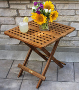 Outdoor Interiors Folding Eucalyptus Side Table