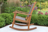 Outdoor Interiors Rocking Chair HDPE Wicker & Eucalyptus