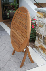 Outdoor Interiors Folding Bistro Table Eucalyptus 30"