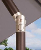 Treasure Garden 9' Push Button Tilt 6 Ribbed Patio Umbrella - Black, Forest Green