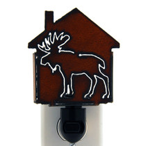 Rustic Metal Nightlight - Moose