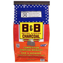 B&B Charcoal All Natural Hickory and Oak Charcoal Briquettes 8.8lb