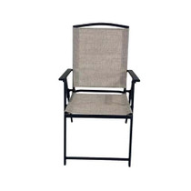 Living Accents Steel Frame Foldable Chair - Black & Tan