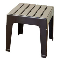 Adams Big Easy Square Resin Stackable Side Table, Earth Brown