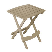 Adams Quik Fold Rectangular Resin Folding Side Table, Biscuit