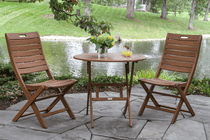 Outdoor Interiors Eucalyptus Folding Armless Chair
