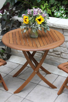 Outdoor Interiors Folding Bistro Table Eucalyptus 30"