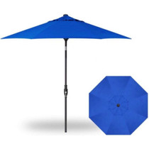 Treasure Garden 9' Push Button Tilt 6 Ribbed Patio Umbrella - Black, Cobalt