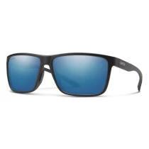 Smith Riptide Sunglasses, Matte Black with ChromaPop Glass Polarized Blue Mirror