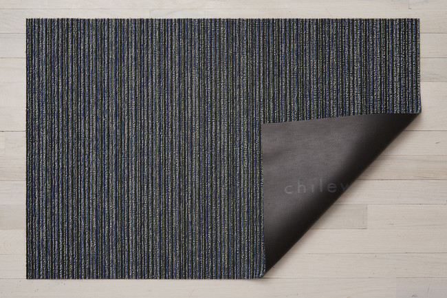 Skinny Stripe Shag Doormat, Forest - 18x28