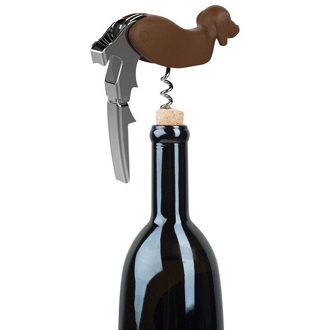 Fred Winer Dog Bottle Stopper, Brown