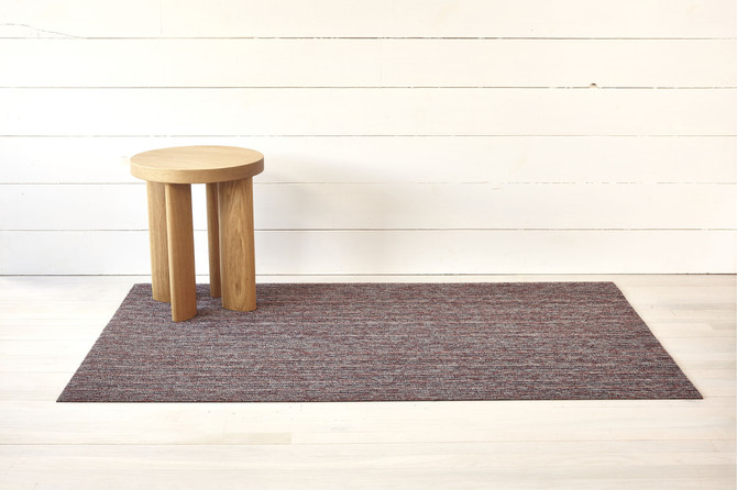 Skinny Stripe Shag Utility Floor Mat, Mulberry - 24x36