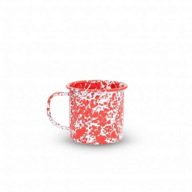 Red 16oz Enamel Splatter Mug