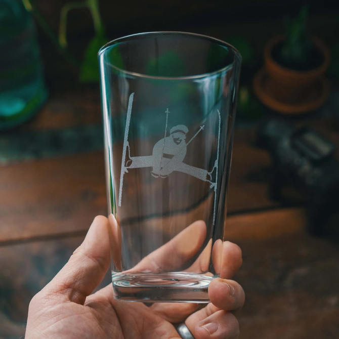 Classic Ski Tricks Pint Glass