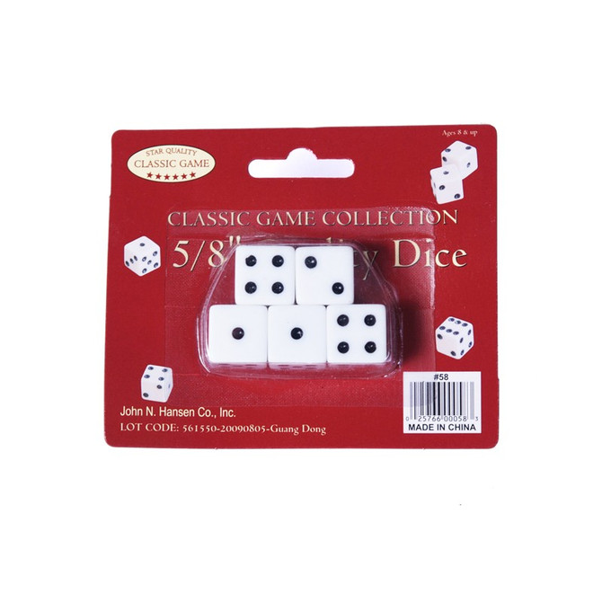 Hansen Dice On A Card