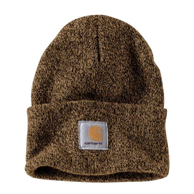 Knit Cuffed Beanie - Dark Brown/Sandstone